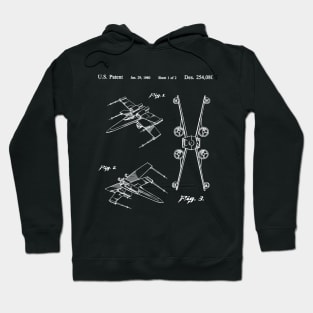 X-Wing Fighter Patent Design - white Hoodie